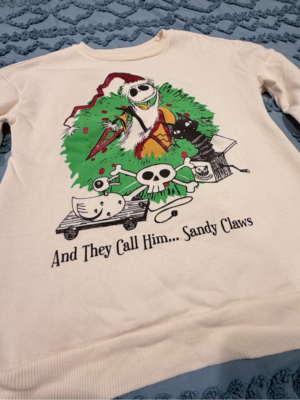Disney Nightmare Before Christmas Sandy Claws Sweatshirt Kids M - Picture 2 of 6